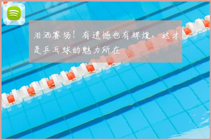 泪洒赛场！有遗憾也有辉煌，这才是乒乓球的魅力所在